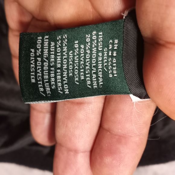 Ralph Lauren Women's Vintage Elegant Black Double-Breasted Long Coat Size 12 - Picture 10 of 15